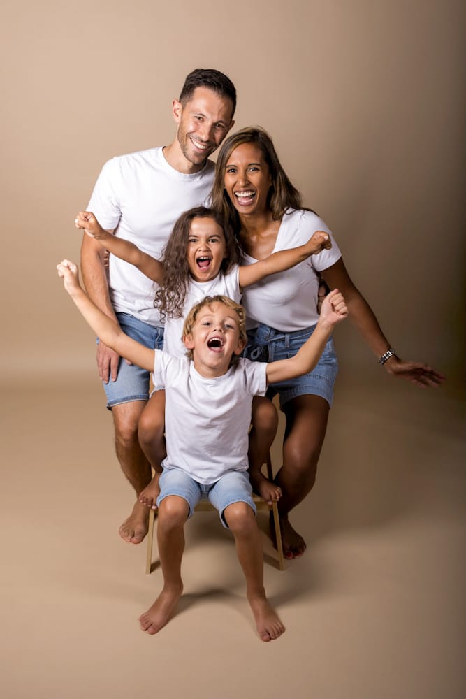 Séance photo rigolote en famille