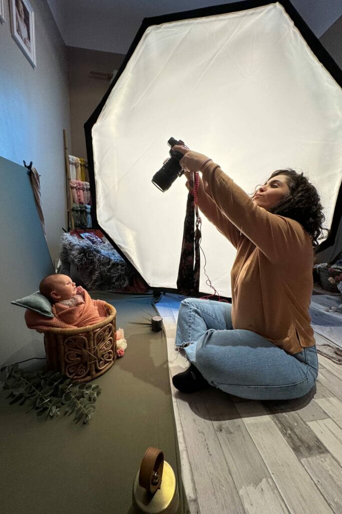 un shooting photo sur sa liste de naissance