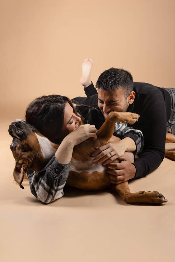 séance photo avec son chien couple